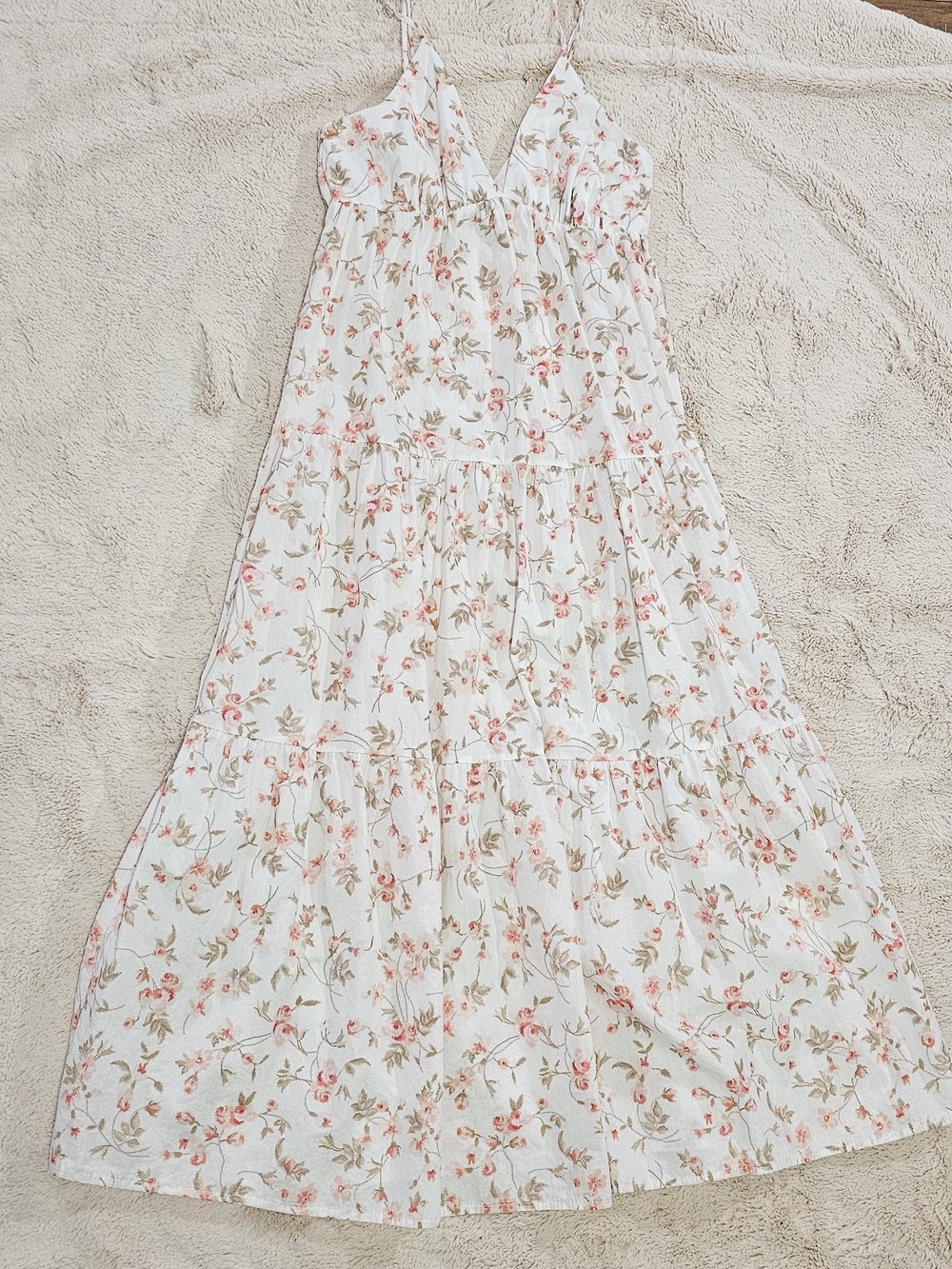 HAUTE MONDE White Floral Maxi Dress with Pink & Sage Print - Picture 3 of 10